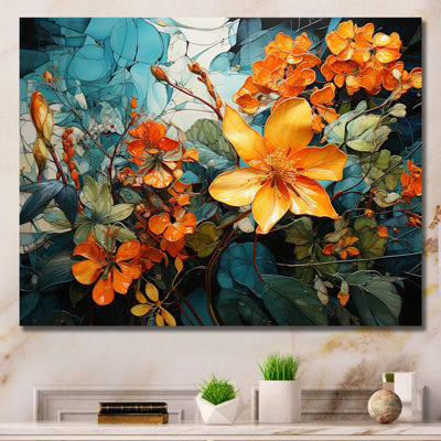 «Makhach Orange Blue Tropical Tangle IV», reproduction sur toile