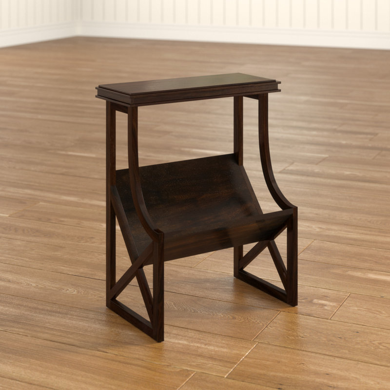 Solid Wood Sled End Table, Brown