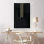 Motif géométrique noir sur fond gris à rayures, formes abstraites et minimalistes, décoration murale nordique contemporaine sur toile-119460984-97558818-97558822