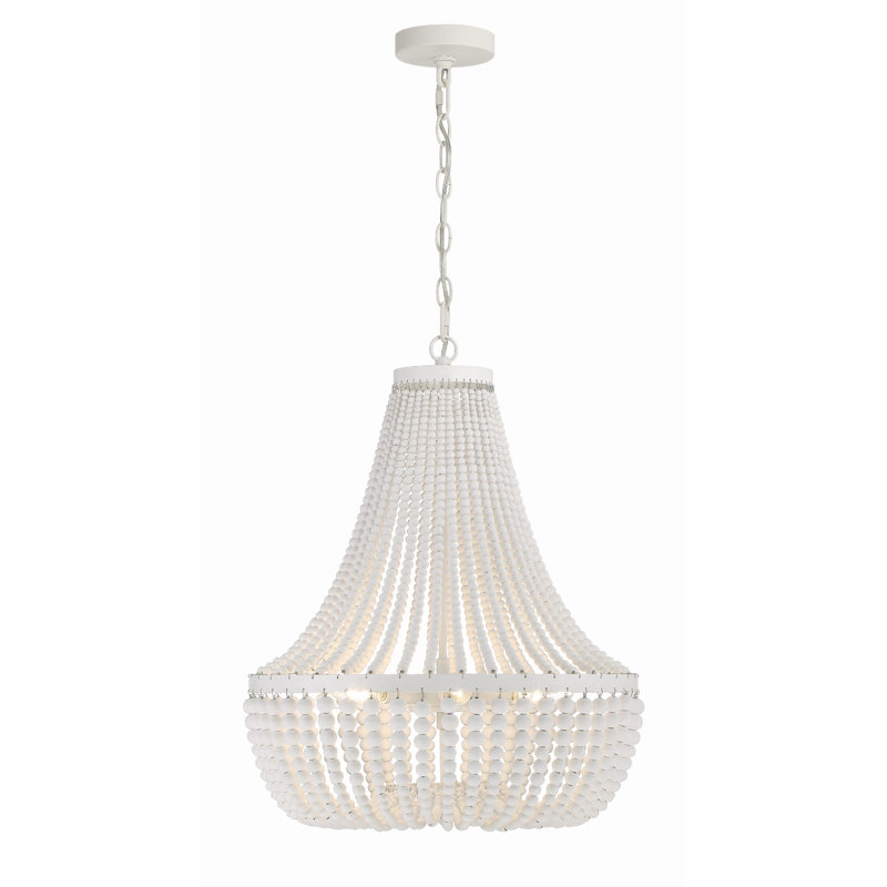Corinne 6 Light Matte White Chandelier