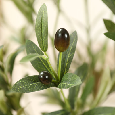  Adcock UV Resistant 7ft Artificial Olive Tree in Handmade Seagrass Basket