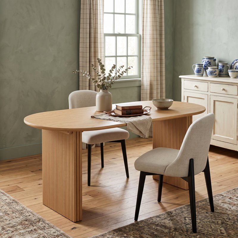 Table de salle à manger ovale en chêne 67 po avec 2 chaises Kowalsky, 3 Pieces: Table, 2 Chairs