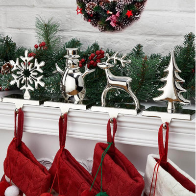 Christmas Stocking Holders For Mantel Vintage Metal Standing Stocking Hook