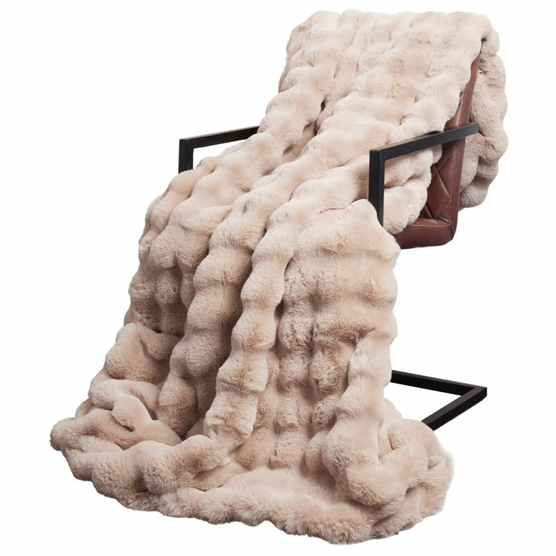 1-36 Throw Blanket, Beige, 240cm x 270cm