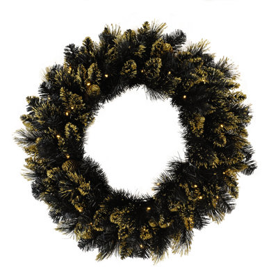 Faux Lighted Spruce 76cm Wreath