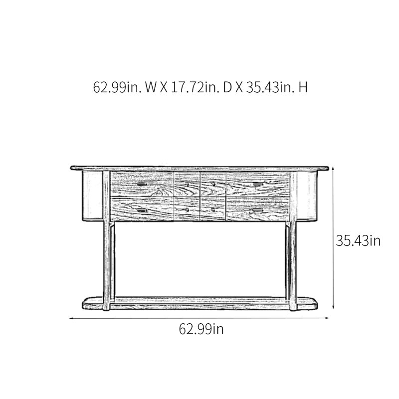 Console rétro avec tiroirs Retro, H 35,43 po x l 62,99 po x P 17,72 po