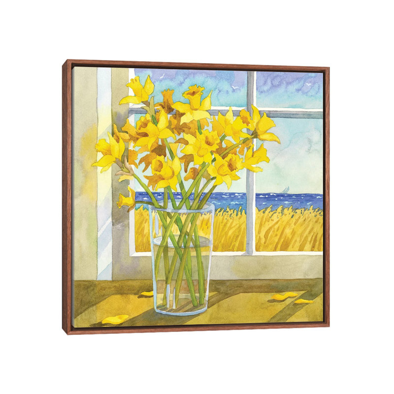 « Jonquilles dans la fenêtre » par Robin Wethe Altman, reproduction d’art, H 37 po x l 37 po x P 1,5 po