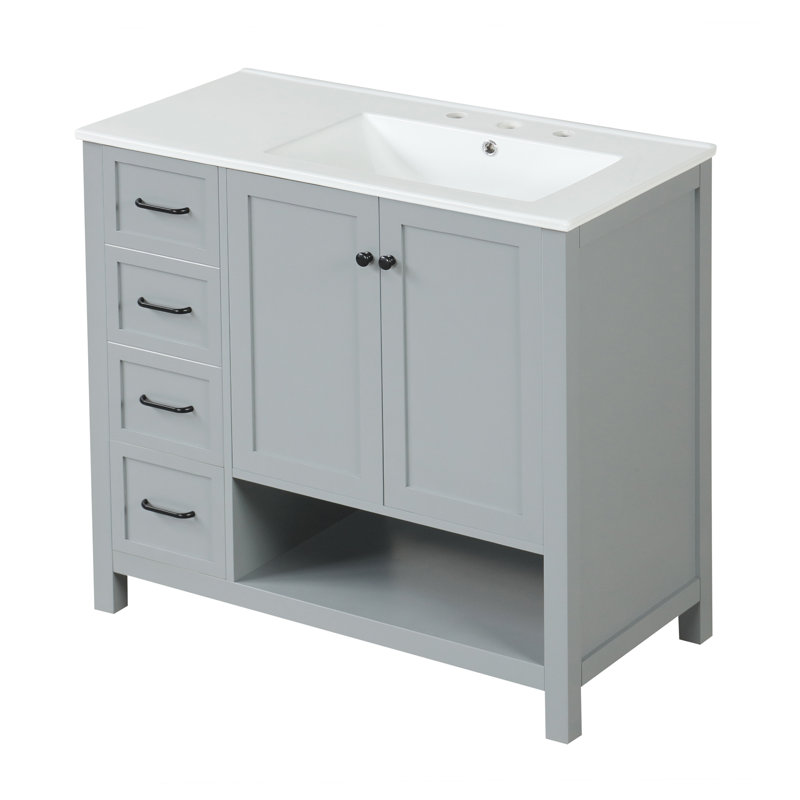 36'' Single Bathroom Vanity With Ceramic Top