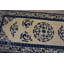 Tapis de couloir chinois antique en laine à motif floral bleu Ningxia