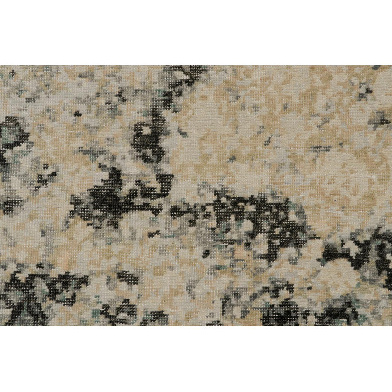 Hand-Knotted Rectangle 8'2" x 9'10" Cotton/Wool Area Rug in Gray/Beige