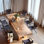 Modern rectangular solid wood dining table