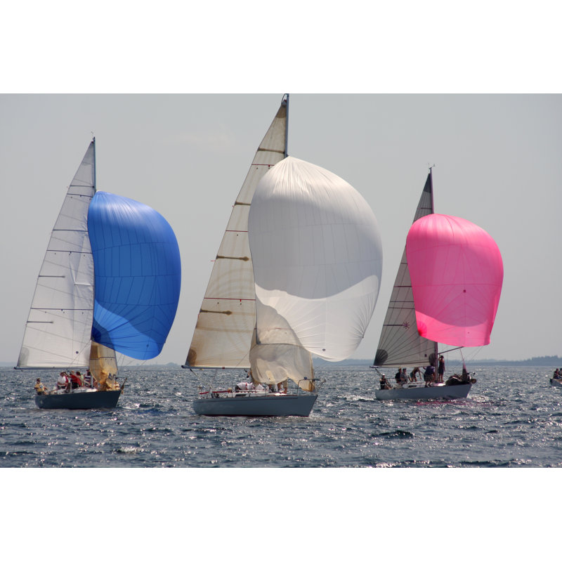 Spinnakers Deployed Sailboats by LensFlareDI - Wrapped Canvas Print, 30cm H x 46cm W x 3.8cm D