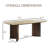 63" Modern Glossy Dining Table, Natural Stone Double-Layer Top with Stainless Steel Base, Seats 4-6