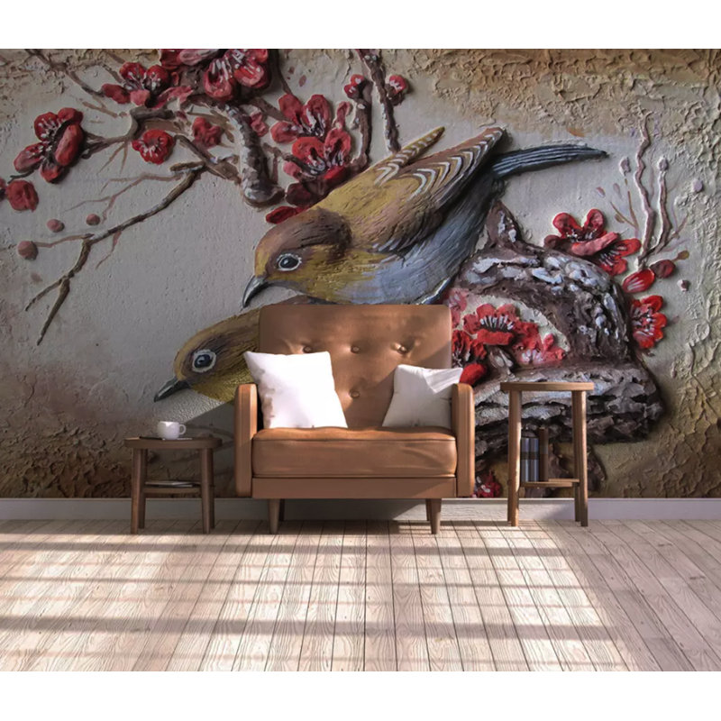 Papier peint texturé arbre en relief 3D, l 55 po x L 35 po