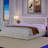 Ancuta Velvet Upholstered Platform Bed with RGB LED Lighting and Storage Drawers-1556763991