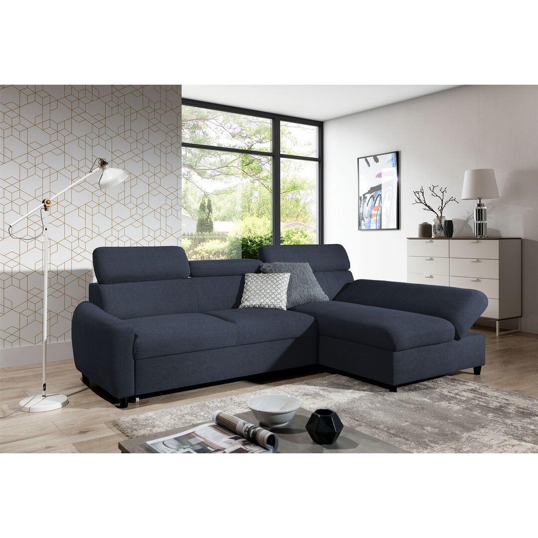 Ecksofa Bustos aus Samt mit Bettfunktion