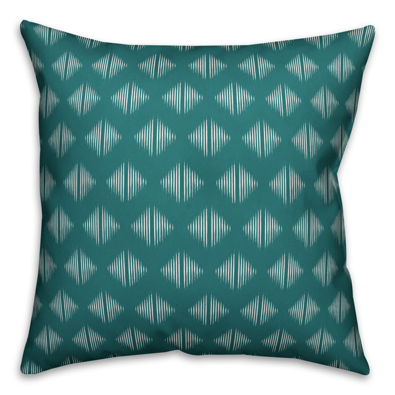 Housse de coussin abstrait revere, 16 po x 1 po, Sarcelle / Blanc
