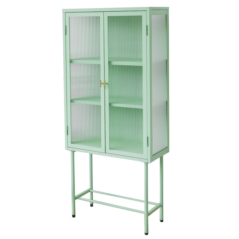 61''H Accent Cabinet With Removable Shelves, Light Green