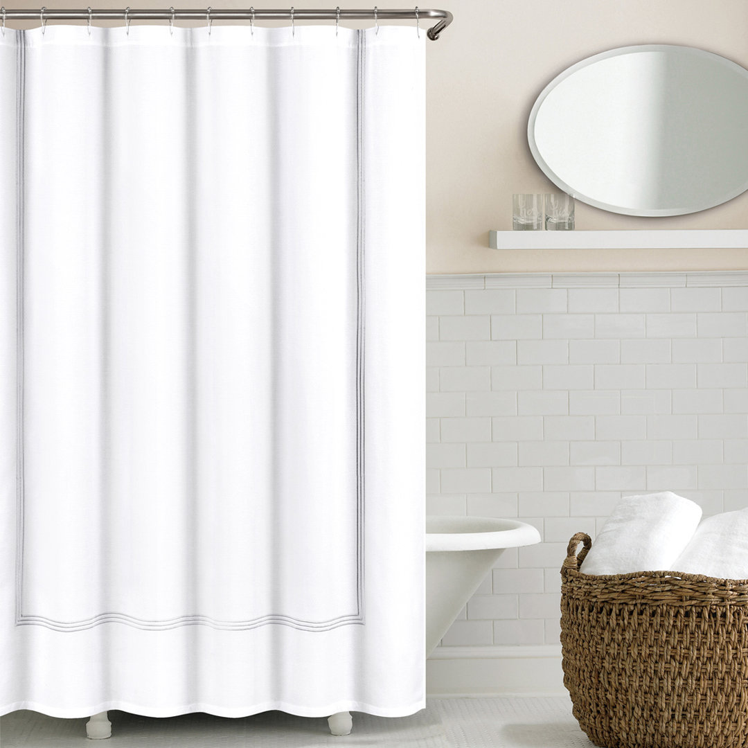 Brookhhurst Cotton Blend Single Shower Curtain Charlton Home® Color: Light Gray