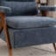 Chaise d'appoint rembourrée de style Mid-Century avec pieds en bois massif-1606626593