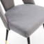 Chaise de salle à manger contemporaine rembourrée en velours gris avec têtes de clou, pieds dorés, rembourrage en mousse, 2, 22,4 po Profond, 18,4 de large chaises grises, têtes de clous et rembourrées en métal, de 2,-680674008