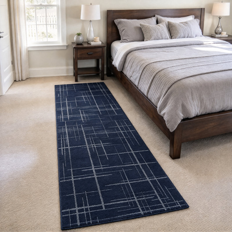 Tapis de couloir abstrait moderne lavable