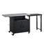 Chariot de barbecue pliable avec station de préparation pour l'extérieur avec deux plateaux de table pliables, un support à ordures et un espace de rangement - Îlot de cuisine de patio noir pour les grillades dans la cour arrière