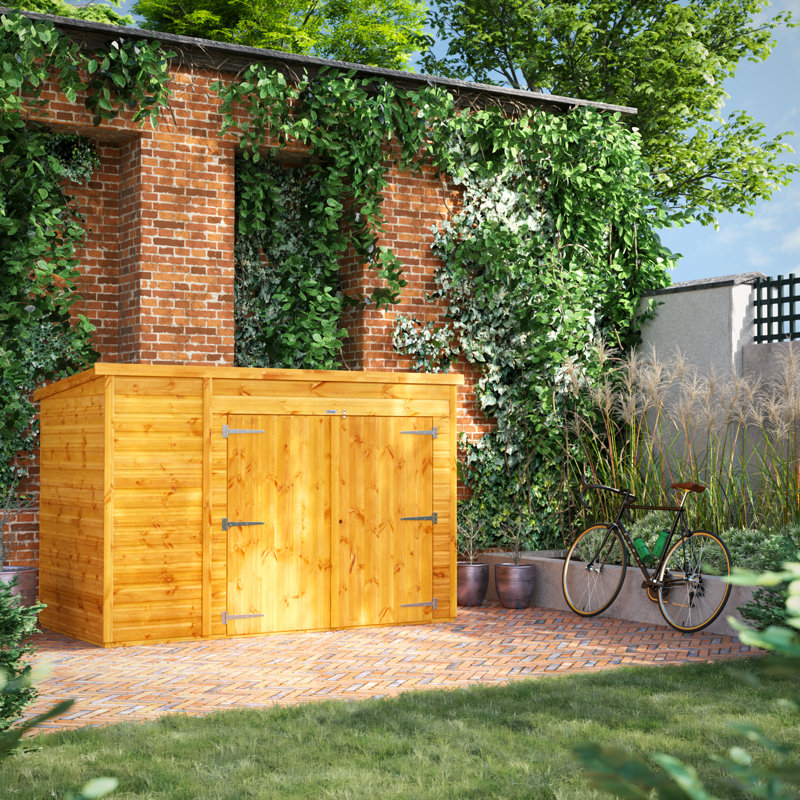 Powersheds 8 x 4ft Pent Timber Tongue & Groove Bike Shed