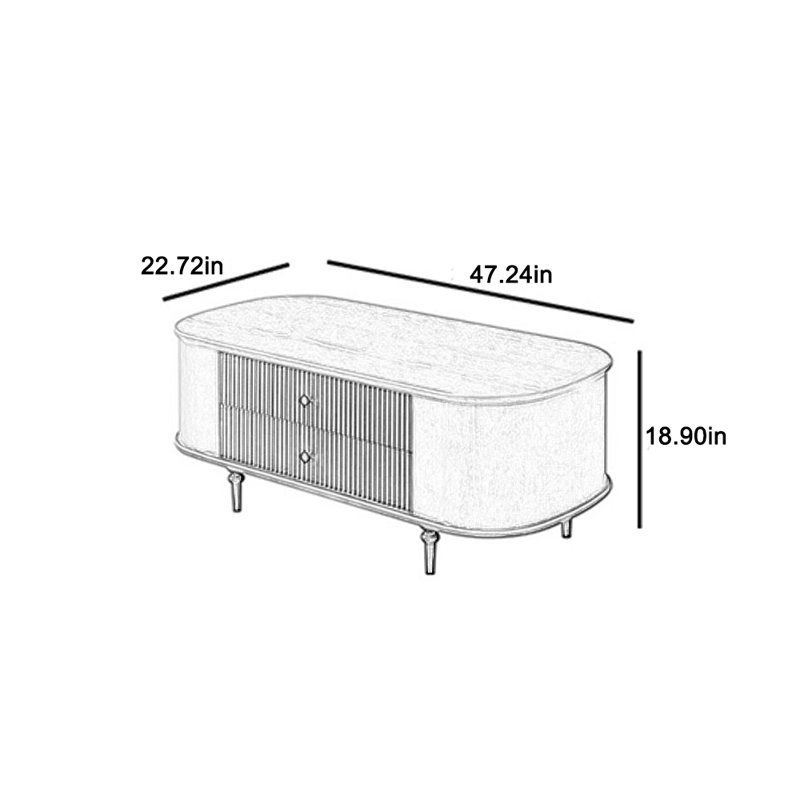 Spacious coffee table with multiple storage
