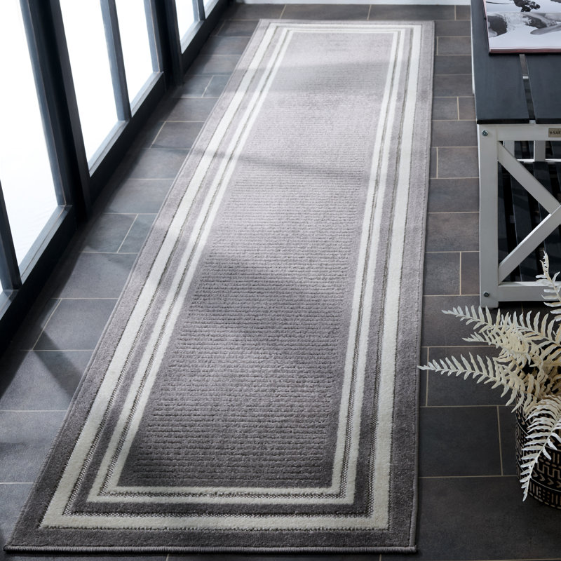Shontavius 303 Area Indoor/Outdoor Area Rug In Grey / Ivory, Runner 2'2" x 9'