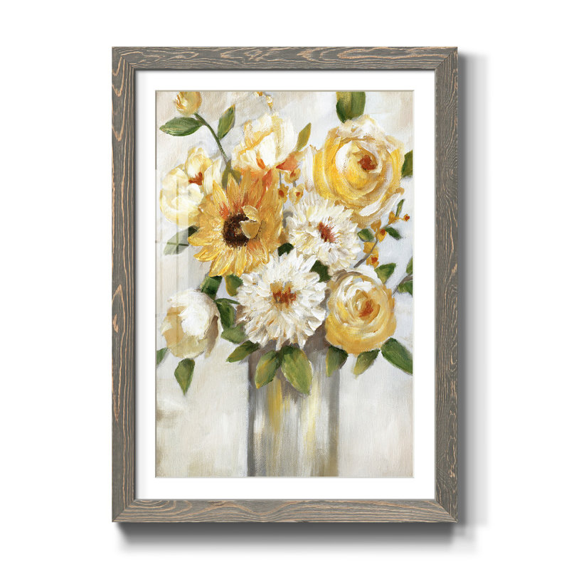 Sunshine Bouquet - reproduction de photo encadrée sur papier, H 31,5 po x l 23,5 po x P 1,5 po, gris