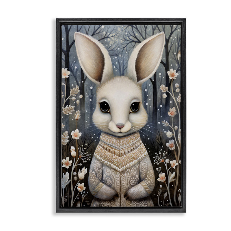 Toile flottante Woodland, H 25 po x l 17 po, Cadre flottant noir de jais