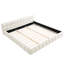 Très grand lit plateforme avec tissu beige et tête de lit confortable, tête de lit simple et moderne, tissu d'ameublement doux et épais, pas de sommier tapissier, décoration