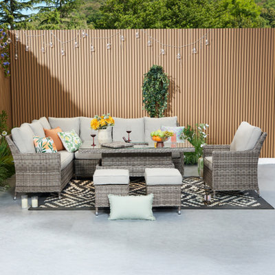 Nine-seat Corner Sofa With Ice Bucket Lift Table