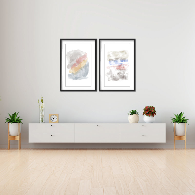 Abstract Chromatic Reverie Diptych, 24" H x 32" W