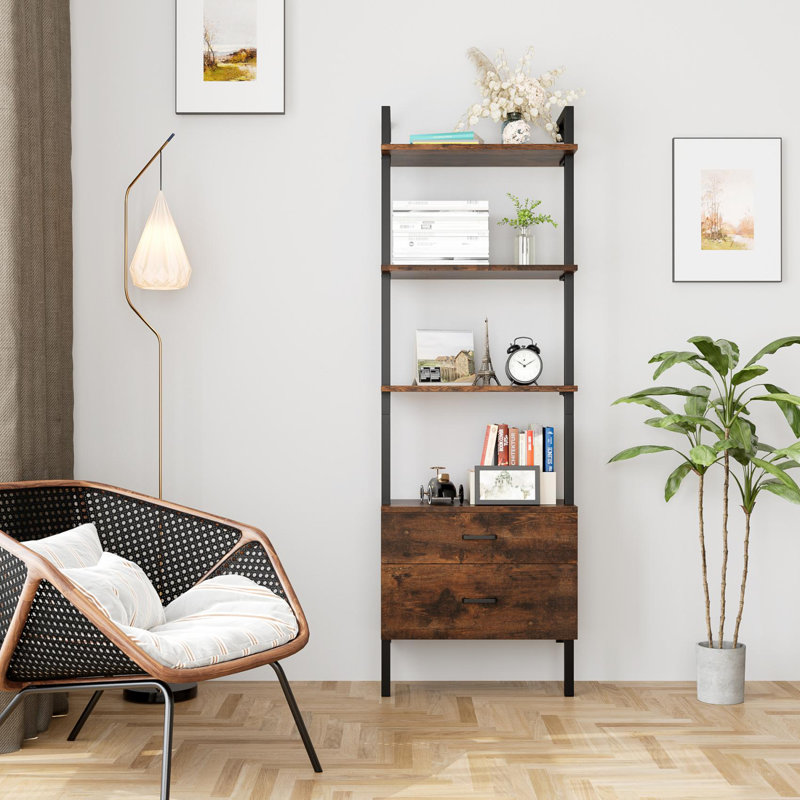 185 cm H x 60 cm W Steel Ladder Bookcase