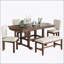 Ensemble de table de salle à manger extensible en bois massif avec banc et chaises rembourrées, parfait pour les réunions de famille et les repas élégants