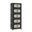 Retro Black, armoire de rangement pliante latérale de 20 po de large, 5 niveaux, 19,69 po x 11,81 po x 50,00 po, bacs de rangement pliables avec porte magnétique, armoire de rangement en plastique avec roues-111912027