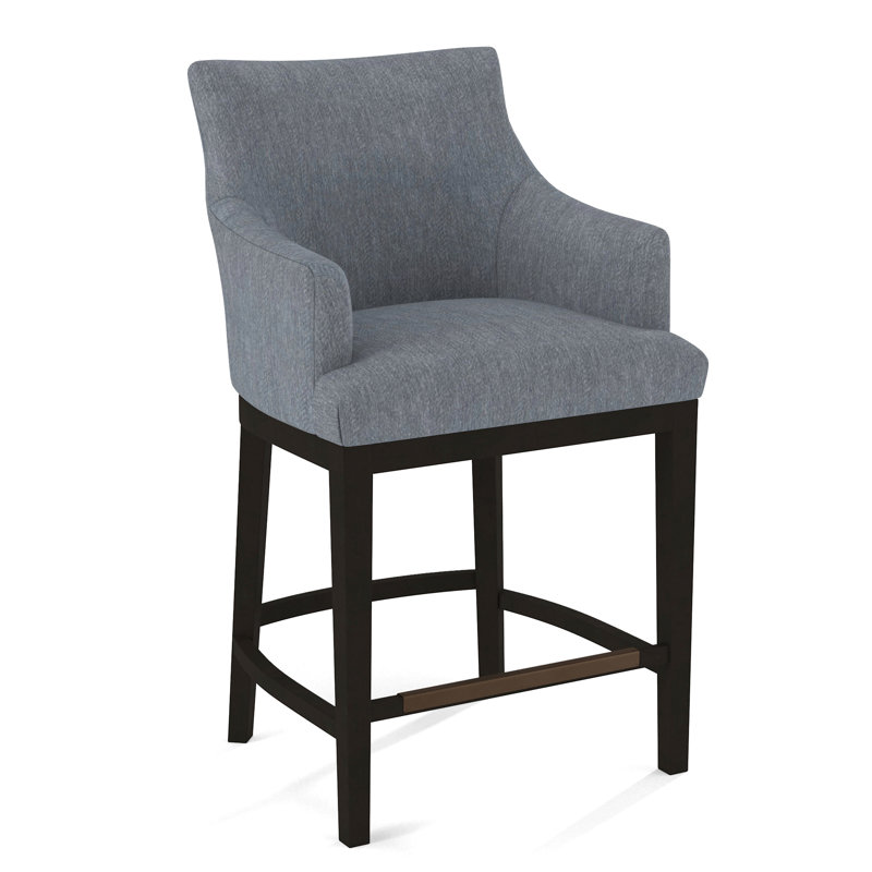 Upholstered Counter Stool, Espresso, Salvador Asphalt