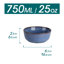 vancasso 4 Piece Blue Ceramic Bowl Set,Kiln-Fired Bowls,25oz