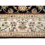 Tapis noir Indo-nain à motif floral noir 6 x 9