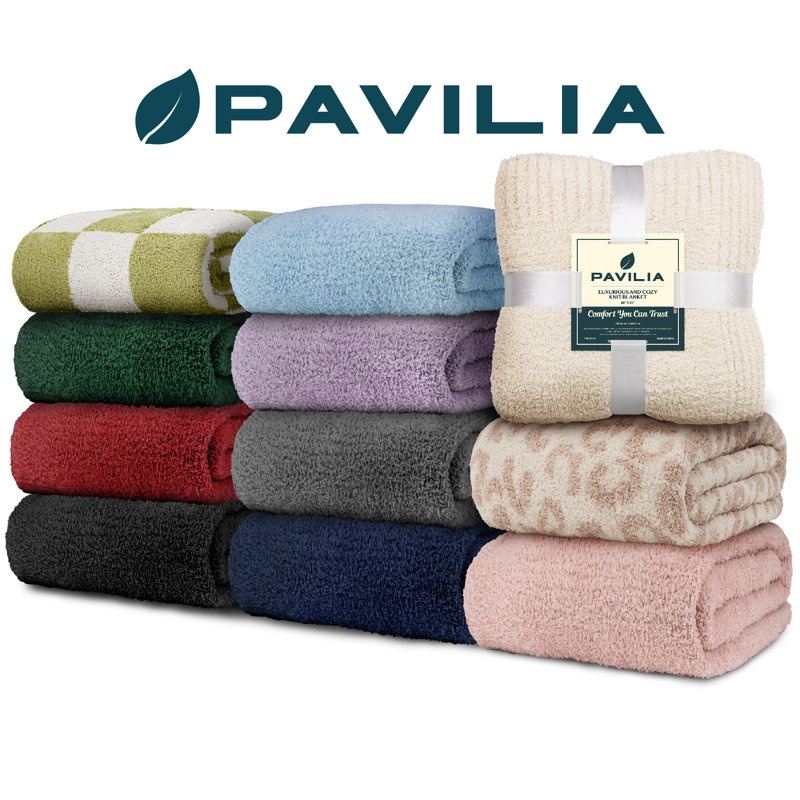 Sage Green and White Checkered Fleece Throw Blanket