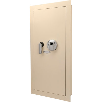0.82 Cu Ft Beige Biometric Wall Safe for Discreet Protection