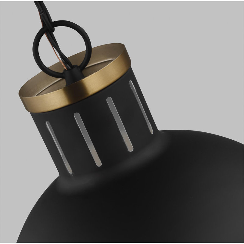 1 - Light Single Globe Pendant, Midnight Black, No , 18" H x 13.25" W x 13.25" D