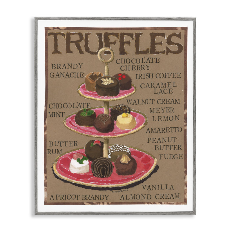 Art assorti de truffes au chocolat par Nancy Overton, Estampe numérique Farmhouse, H 14 po x l 11 po