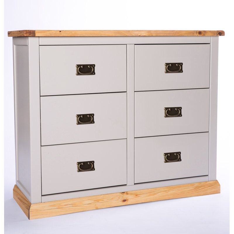 Escalera 110 cm W Chest of 6 Drawers, Grey/Wood