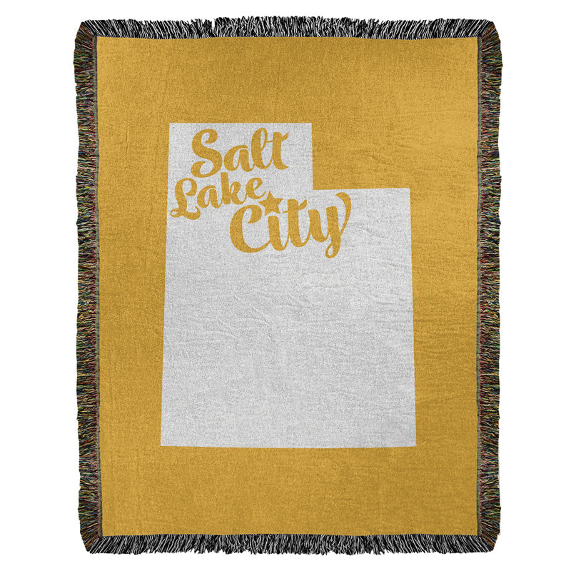 Jeté en coton tissé sel lake city, l 50 po x L 60 po, Jaune