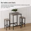 Ensemble de table de bar avec 2 tabourets de bar, gris, l 23,62 po x P 23,62 po x H 35,43 po