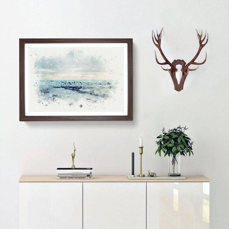 Mountains of Dushanbe in Tajikistan in Abstract - Framed Print, Walnut Framed, 62cm H x 87cm W x 2cm D