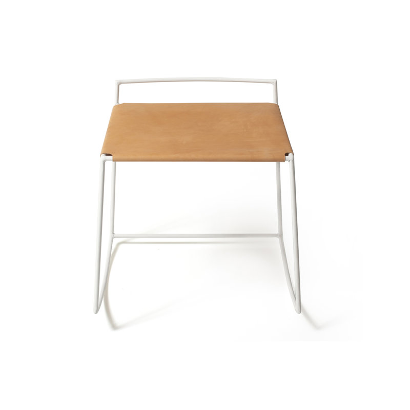 Tabouret à dossier actif Mia, Blanc mat
